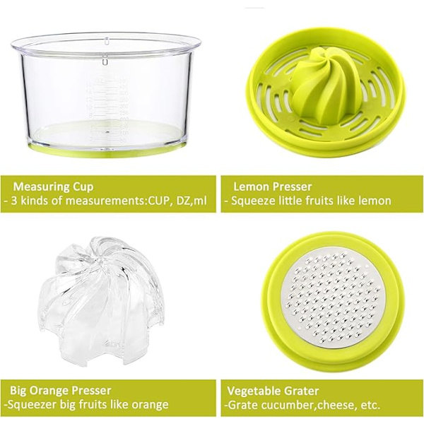 Citrus Saftpresser, Manuel Håndpres til Citron med Indbygget Me