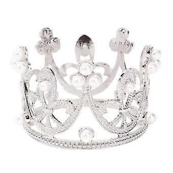 Kagepynt Rhinestone Krone Mønster Genanvendelig Legering Baby Shower Fødselsdagskage Indsatser Bage Tilbehør Qinhai (Sølv)