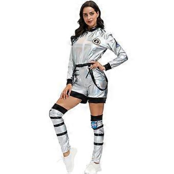 Mænd Kvinder Rum Astronaut Cosplay Kostume Halloween Karneval Performance Kostume (M Kvinder)