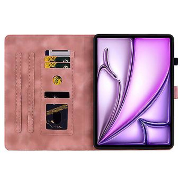 Präglad Läderfodral för iPad Air 13 2024 (Rosa)