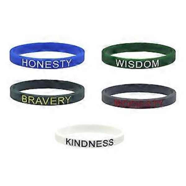 5 st Mod Visdom Tro Armband Engelska Motivationsarmband (Blandade Färger)