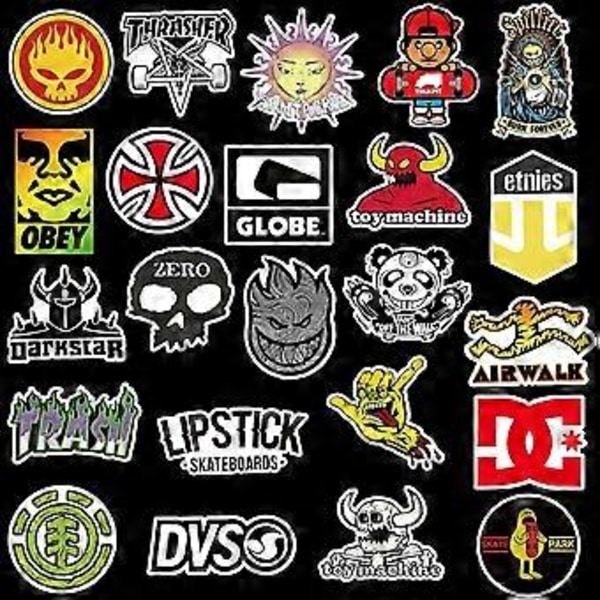 Skateboarddekaler 100 st/paket Coola Vattentäta Dekaler för Laptop Vattenflaska Resväska Telefon, Skateboarddekaler för Tonåringar Pojkar Vuxna