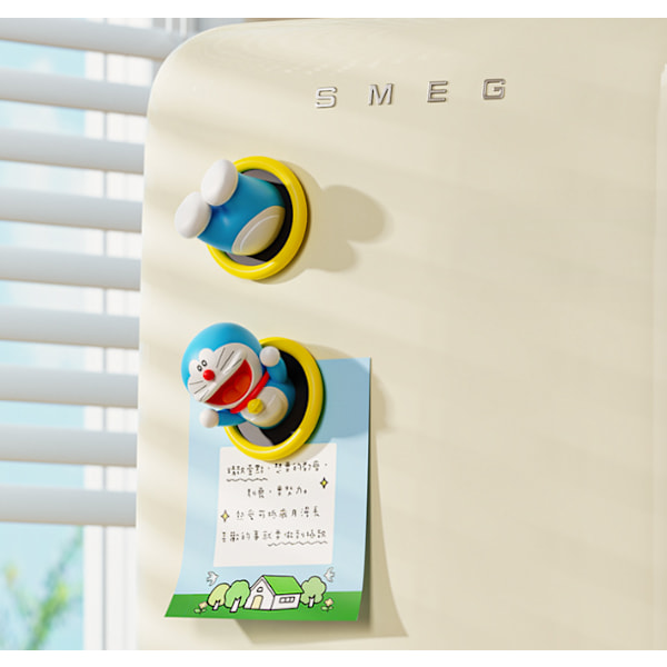 Doraemon (overkropp) Pass Circle Kjøleskapsmagnet 3
