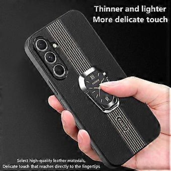 KADEM Fodral för Samsung Galaxy S23 FE Väl skyddat PU-läder+TPU+Akryl Telefonfodral (Stil C)