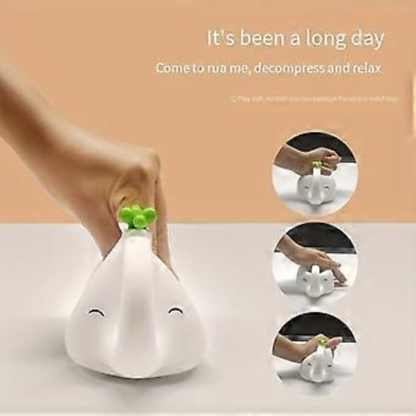Dumbo Silikone Klap Lampe Sovende Natlampe Bærbar Sensor Sengelampe Børnegave