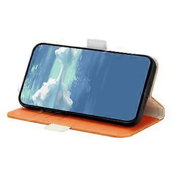 Telefonfodral för iPhone 15 Plus, Stativ Plånbok Godisfärgad PU-Läder Flip Cover (Stil A)