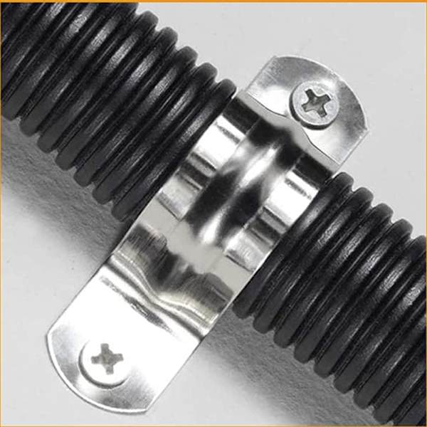 50 stk. 8mm U-rør 304 rustfrit stål stive rørklemme til U-form