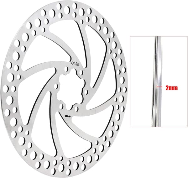 180mm Bremsekive Rotor 2 stk Rustfrit Stål Cykel Bremsekive Cen