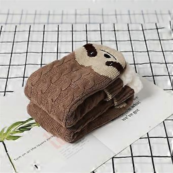 Dam Fuzzytofflor i Fleece, Fluffiga Tjocka Varma Sängstrumpor, Halksäkra Golvstrumpor i Kabelvirkad Design