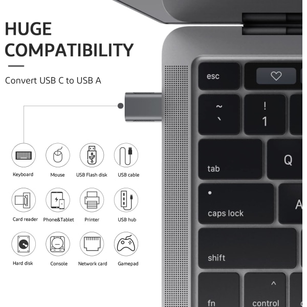 10 Gbps USB C till USB 3.0 OTG-uppgraderingsadapter (4-pack), USB Type C