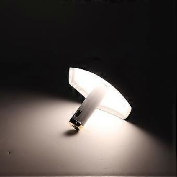 LED Sänglampa USB Uppladdningsbar 3 Ljuslägen Paraplyformad Nattlampa för Sovrum Studierum Vit