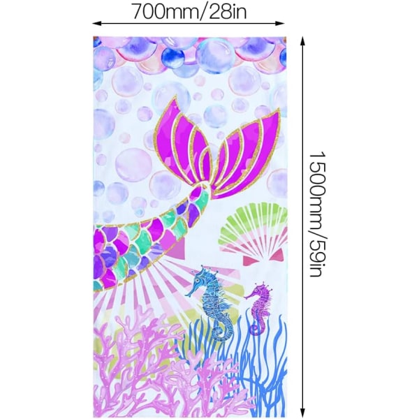 1 stk 70 x 150 cm Havfrue Strandhåndkle for Bursdagsgave Utendørs Hav