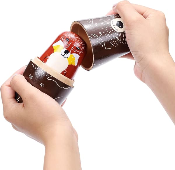 Bjørn Russiske Nesting Dolls Matryoshka Tre Stacking Nested Set 5