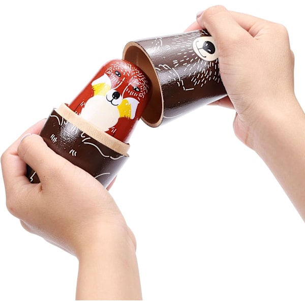 Karhu Venäläiset Nesting Nuket Matryoshka Puu Pinoaminen Sisäkkäinen Sarja 5