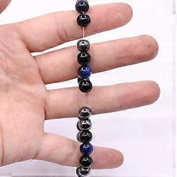 Tigerbeskyttelsesarmbånd, Svart Hematitt og Obsidianperler stil 1 (stil 3)