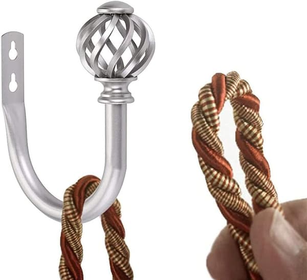 Set med 2 gardinbindningar - Krokar - Fästen - Upphängningar - Stöd f