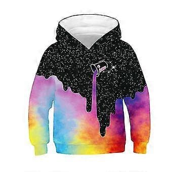 hmwy-kid dreng pige 3d galaxy print hættetrøje pullover sweatshirt jumper top (4-5 år)
