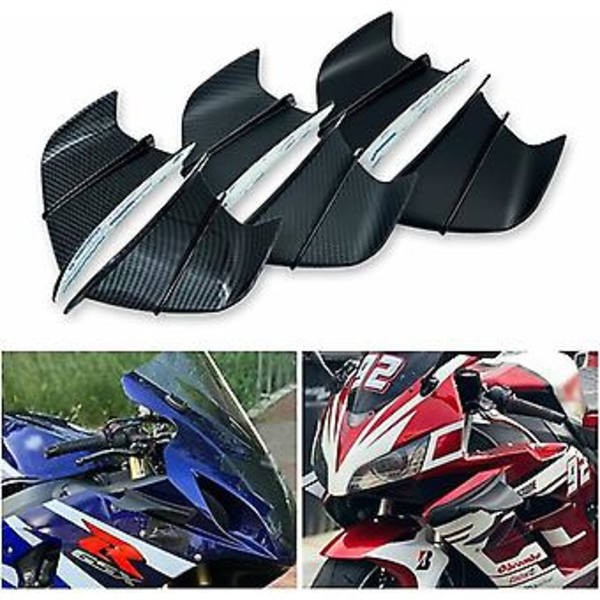 Motorcykel Aerodynamisk Forklap Motorcykel Vinge Sidespoiler Spoiler Til Ya-ma-ha YZF R1 R25 Ninja H2 H2R B-M-W S1000RR Hon-da H2 ABS (Farve: Mat Ca