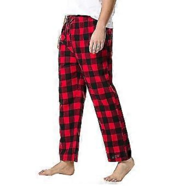 Herreternet Bomulds Pyjamasbukser/YY(2XL Rød Sort)