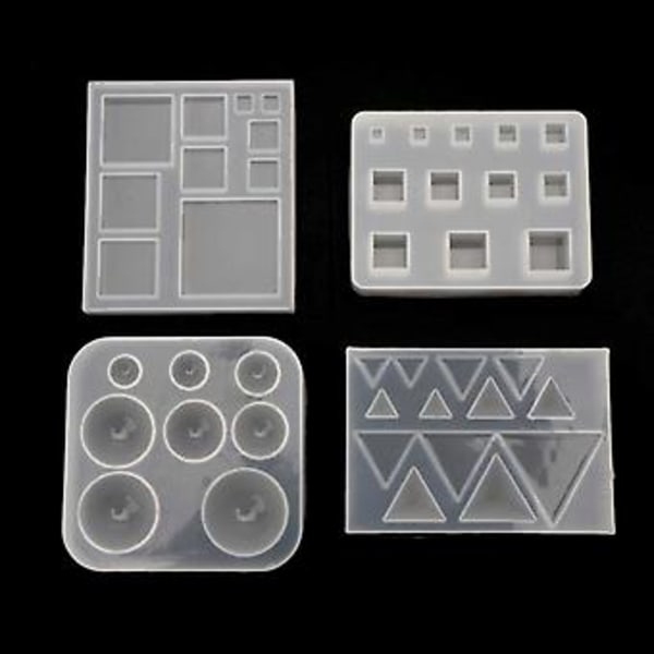 Alla Storlekar Fyrkantig Rund för Triangel DIY Geometrisk Resin Silikonform Smycken Också