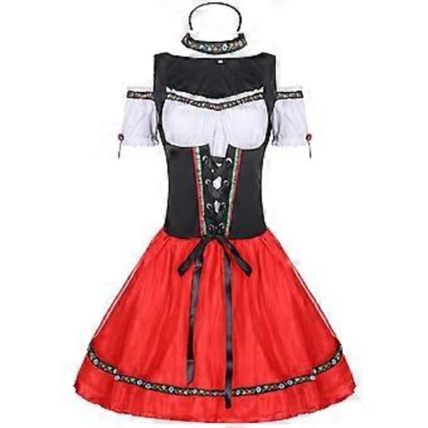 Naisten Baijerilainen Naamiaisasu Oktoberfest Dirndl Oluttyttö Puku (L Mekot)