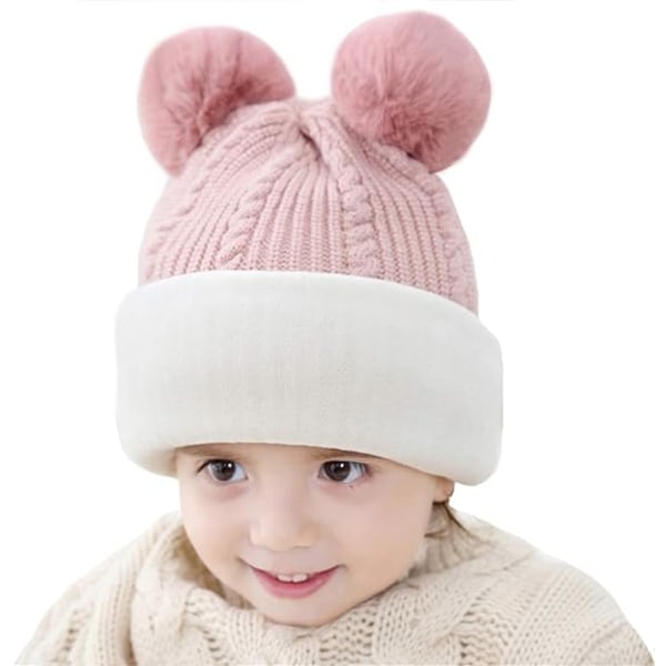 Toddler Vinterhatt, Baby Vinterhatt, Flickor Pojkar Fleecefodrad Vint
