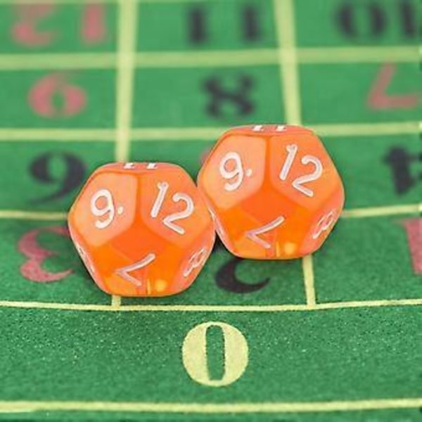 10x Akryl Krystal Transparent D12 12 Sidet Farverige Terninger Poker Spil Terningesæt