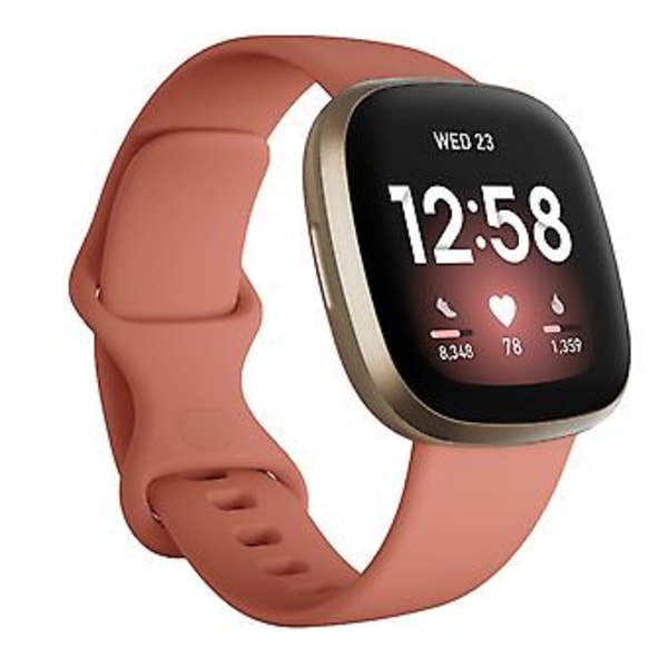 Til Fitbit Versa 3 / Sense Silikon Urrem Størrelse: L (Pink)