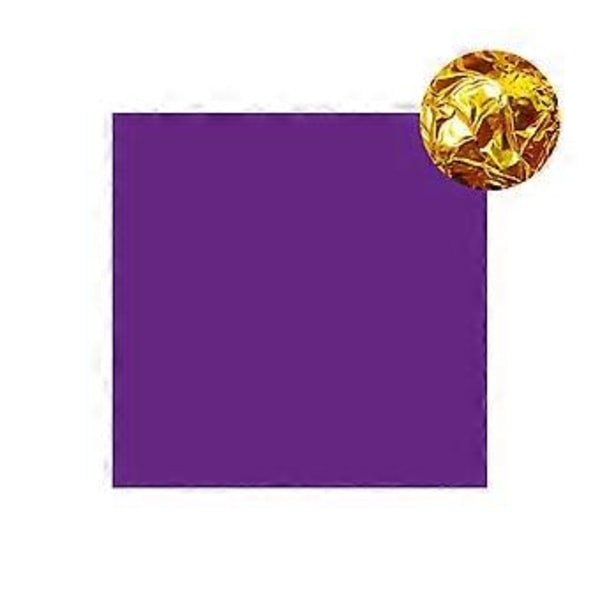 100 stk. 8 cm aluminiumsfolie chokolade slik indpakningspapir mademballage dekor (blank overflade lilla)