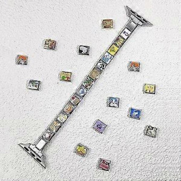 Rustfri stålconnector for Apple Watch, kompatibel med italiensk charm-armbånd (Gull 38-41)