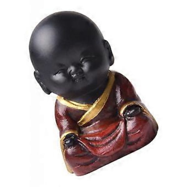 Resin Buddha Statue Små Børn Munk Figurer Te Kæledyr Ornament A( C)
