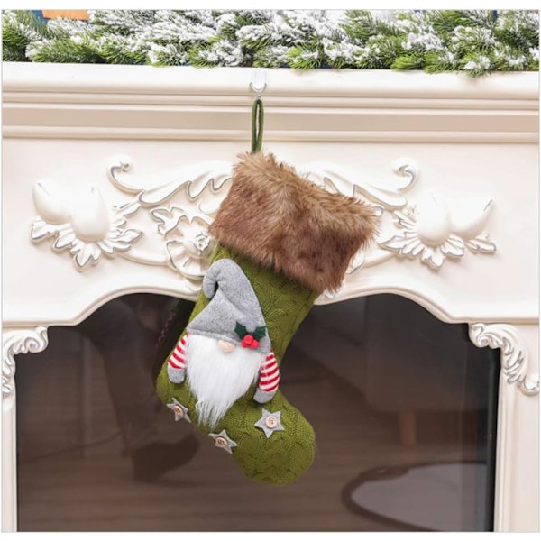 1 st Julstrumpa i Stickad Tomteform för Hängande