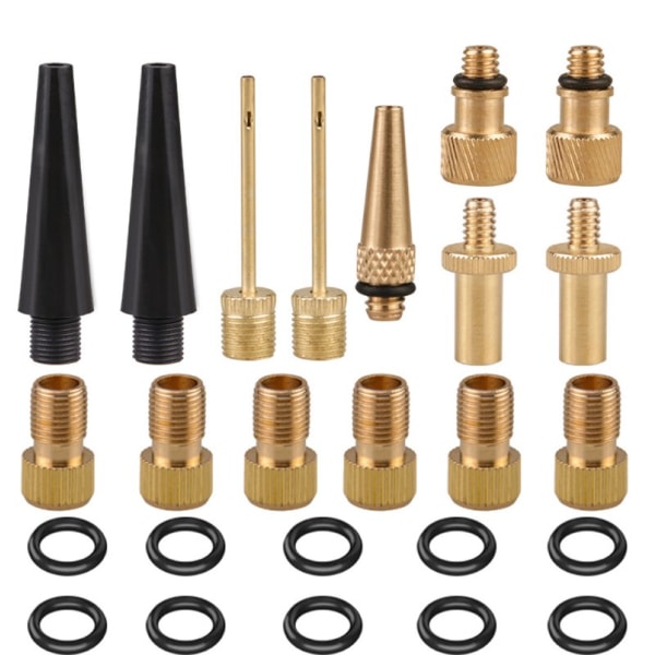 25 stk. cykelpumpe adapter, cykelventil (DV/AV/SV) boldpumpe nål