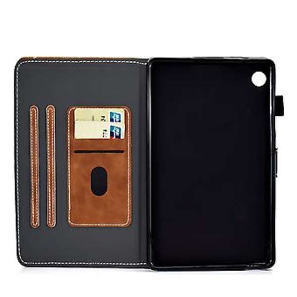 Tabletskydd i PU-läder med ko-hudsmönster för Samsung Galaxy Tab A9+ (Brun)
