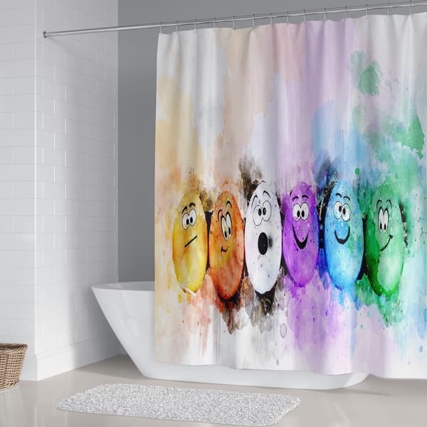 Påske bruseforhæng 150*180 cm, æg bruseforhæng