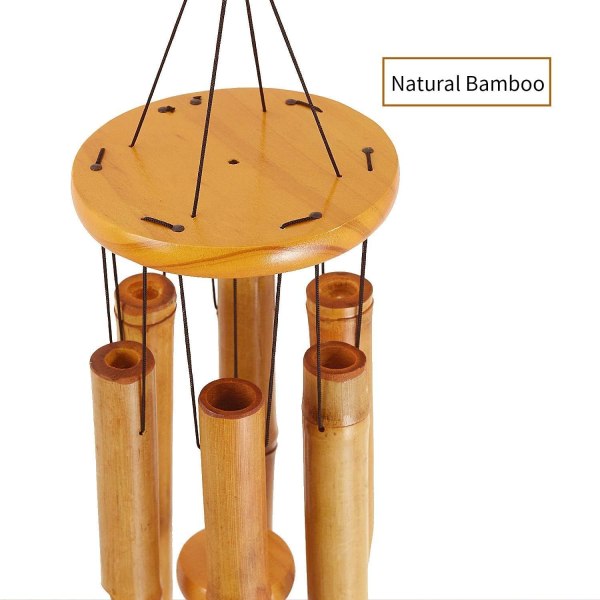 Carillon à vent en bambou - Carillon à vent en bois - Grand car