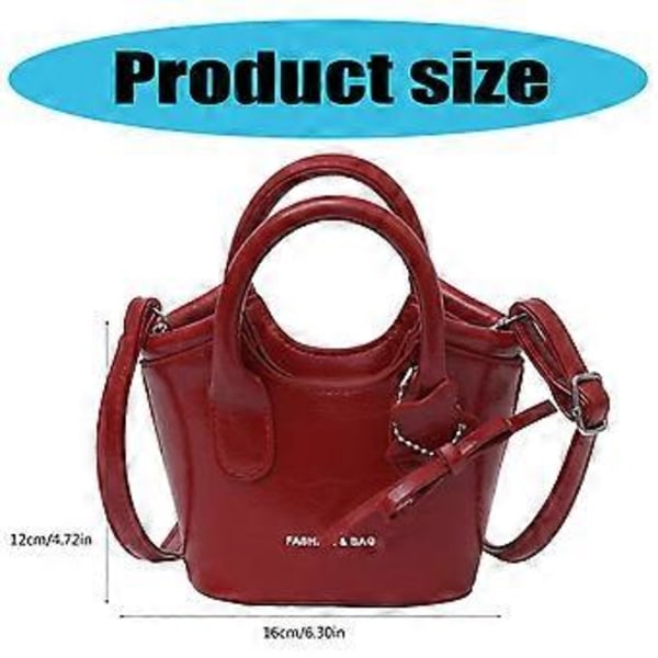 Korealainen olkalaukku naisille, säädettävällä hihnalla ja PU-nahalla, tyylikäs crossbody-laukku, matkakäsilaukku, punainen (punainen)