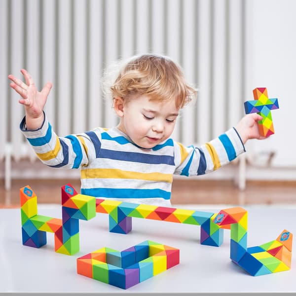 Sæt med 3 store Fidget Snake Cube Twist Puzzle Magic Snake Sensory