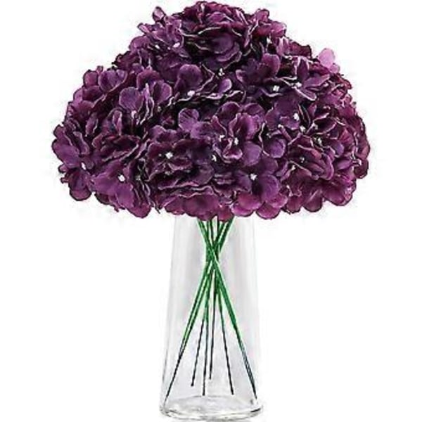 Pakke med 10 Hortensia Blomster Blush Kunstig Silke Hortensia Blomsterhode med Stilker for Bryllup Fest Hjemmedekor