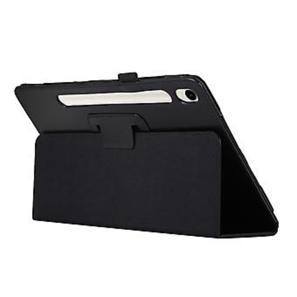 Tabletskydd i Litchi-struktur för Samsung Galaxy Tab S9+ (Svart)
