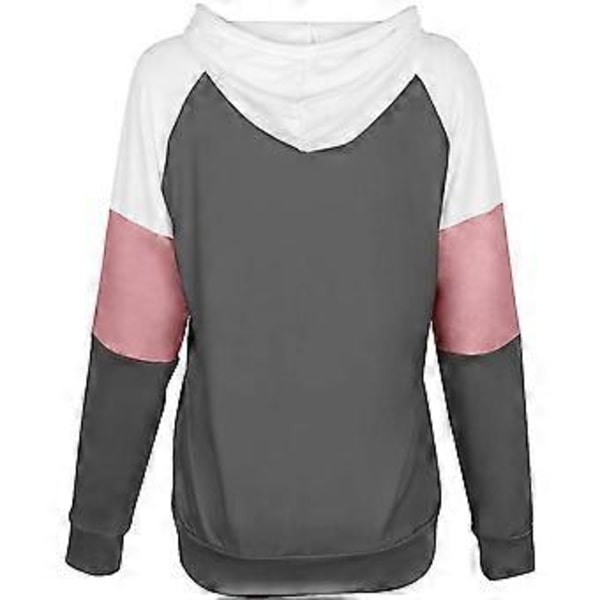 Färgglada huvtröjor för dam, långärmad sweatshirt med ficka för flickor