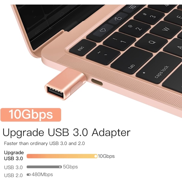10 Gbps USB C - USB 3.0 OTG -päivitysadapteri (4-pakkaus), USB Type C