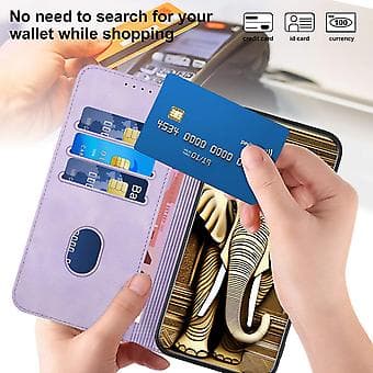 Elefant Præget PU-etui til Samsung Galaxy Z Fold5 5G (Lyselilla)