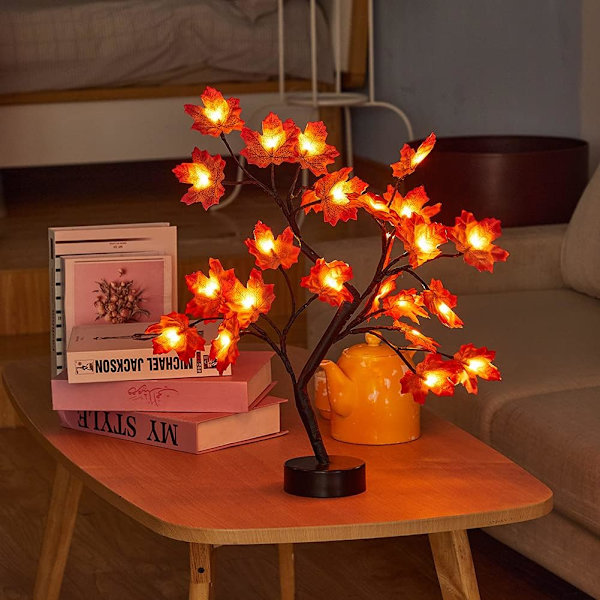 1PC Jouluvaahteranlehtivalo, 24 LED-vaahteranlehtivalo, USB-vaahtera