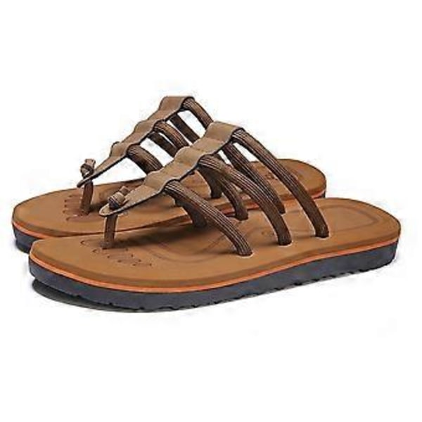 Casual Clip-toe Tofflor för Män Bekväma Halkfria Utomhusskor för Vandring (39 Kaki)