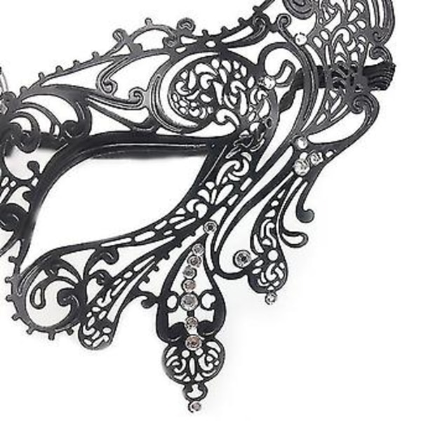 2 stk. Par Masker til Par - Sorte Halvmaske til Dans, Fest og Cosplay