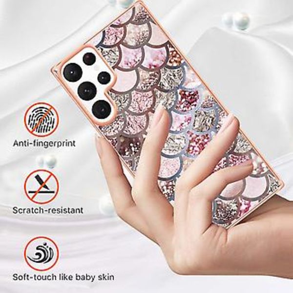 Sähköpinnoitettu TPU-kotelo Samsung Galaxy S22 Ultra 5G:lle (Vaaleanpunainen)