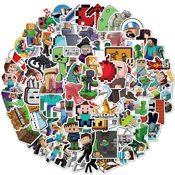 100 stk Minecraf-t klistremerker Vanntette vinylklistremerker for bærbar PC,