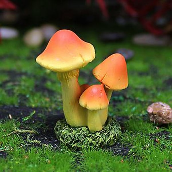 3 stk. Svampefigurer Eventyrhave Miniaturer Dukkehus Mikro Landskabsdekoration ( )