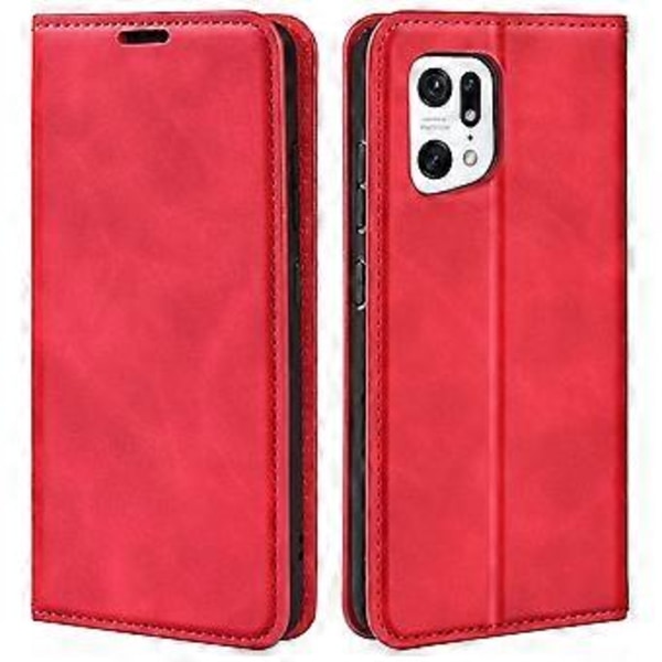 Magnetisk Autolukning PU Læder Stand Wallet Telefon Case til Oppo Find X5 - Hudvenlig Følelse